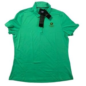 John Deere Adidas Women New With Tags Golf Polo UPF 50+ Heat Gear Size XL Fitted